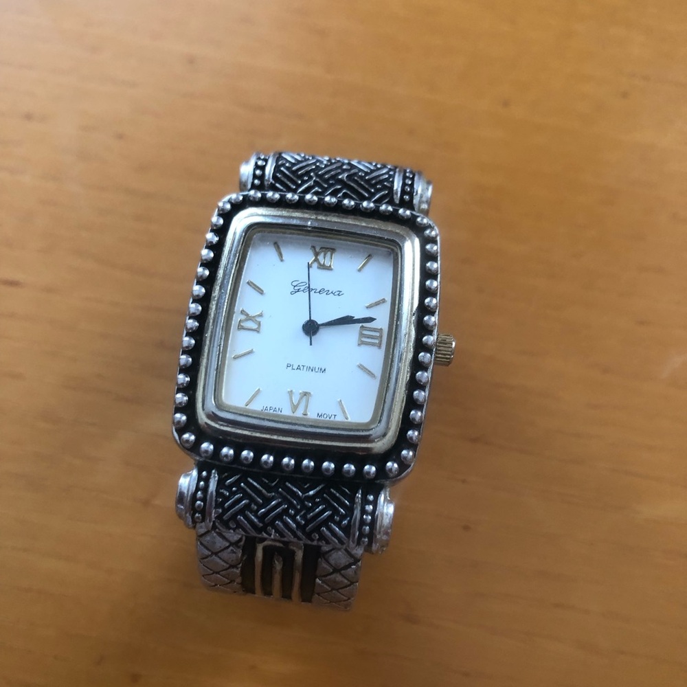 Geneva Platinum Stainless Steel Watch